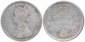 Victoria Queen, Silver Rupee, 1862, Bombay Mint, A / II / 1 / 10, (Prid 95). Fine, Rare.