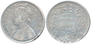 Victoria Queen, Silver Rupee, 1862, Bombay Mint, B / II / 0 / 6, Unlisted in Pridmore. Fin