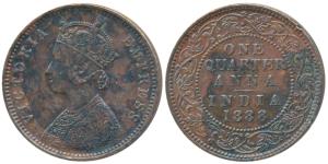 Victoria Empress, Copper ¼ Anna, 1888, Bombay Mint, (Prid 643). Very Fine+, Rare.