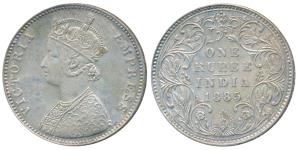Victoria Empress, Silver Rupee, 1885, Bombay Mint, A3 / IV / B raised, Unlisted in Pridmor