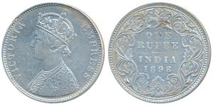 Victoria Empress, Silver Rupee, 1898, Bombay Mint, A3 / I / B incuse, Unlisted in Pridmore