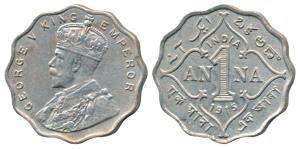 George V, Cupro-Nickle Anna, 1915, Bombay Mint, (Prid 945). Extremely Fine.