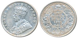 George V, Silver Rupee, 1915 Bombay Mint, (Prid 221). Extremely Fine.