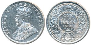 George V, Silver Rupee, 1921, Bombay Mint, (Prid 227). About Uncirculated, Scarce.