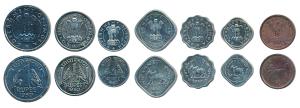 1950 Proof Set, set of 7, Pice, ½, 1 and 2 Annas, Rupee, ½ and ¼, Bombay Mint. Proof, slig