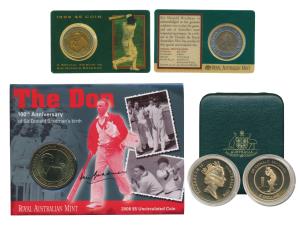 Australia, Sir Donald Bradman (1908-2001), Aluminum Bronze $5, 1996, Proof in box of issue