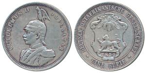 German East Africa, Wilhelm II, Silver Rupien / Rupee, 11.59g, 1899 (KM 2).Very Fine.