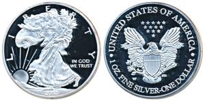 United States of America, Silver Dollar, 31.1g, 2013, Walking Liberty, (KM 273). Superb Mi