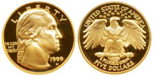 United States of America, George Washington Bicentennial, Proof Gold $ 5, 8.359g, 1999, ’W