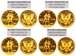 United States of America, Gold $10 (4), each 16.71g, 23rd Olympics in Los Angeles, 1984, a