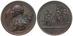 Defeat of Tipoo Sultan Copper Medal, 48mm, 1792, obv. bust of Charles Marquis Cornwallis, 
