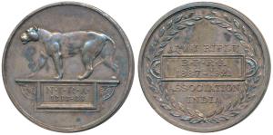 Army Rifle Association India, Silver Medal, 21.8g, obv. lioness with N.I.R.A. (North India