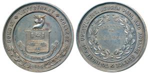 Bombay Veterinary College, Silver Medal, 57g, obv. coat of arms of Bombay surmounted by th
