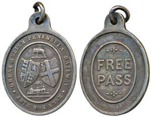 The Great Indian Peninsula Railway, Silver Medal, 9.58g, obv. two shields surmounted by an