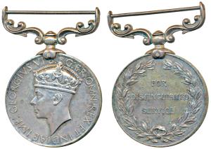 Indian Distinguished Service Medal, George VI, Silver, rev. For Distinguished Service in a