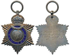 Indian Title Badge, George V, Silver, Rao Sahib, awarded to Mr. Ramrao Dhakji Rane BA. LLB