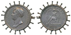 Battle of Waterloo, 1815, Silver, obv. bust of George IV, rev. Victory seated upon a podiu