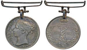 Ghuznee, Cabul, Silver Medal, Queen Victoria, rev. names of the two battles within individ