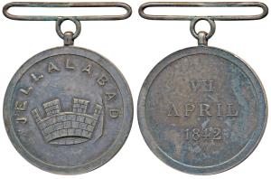 Defence of Jellalabad Medal, Silver, 1842, struck in Calcutta, unnamed, obv. a mural crown
