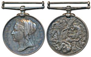 Central Africa, Silver Medal, 1874, obv. a veiled profile of Queen Victoria, rev. skirmish