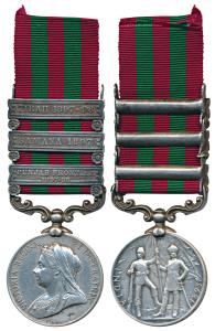 India Medal, Victoria, Silver, Tirah 1897-98, Samana 1897 and Punjab Frontier 1897-98, 3 b