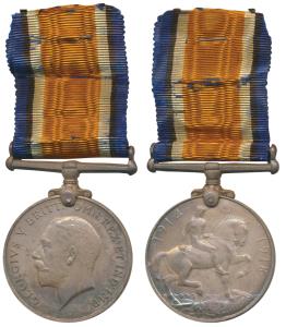 British War Medal, 1914-18, George V, Silver, awarded to Abdoolla Goolam Allee, with ribbo