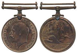 Mercantile Marine War Medal, George V, Bronze, awarded to Khoshal Azim (MYB 169). Very Fin