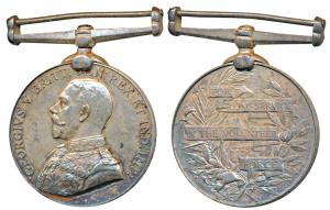 For Long Service in the Volunteer Force Medal, George V, Silver, awarded to Riffleman A.W.