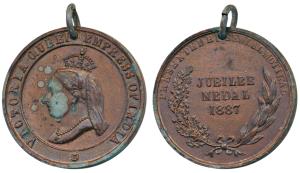 Victoria’s Diamond Jubilee Medal, Copper, obv. bust of ruler with Victoria Queen Empress o