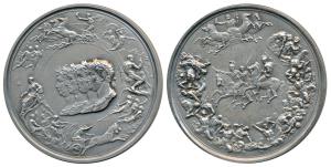 Battle of Waterloo Medal, 1815, Silver 118.2g, a reduced size electrotypestriking of Pistr