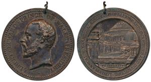 Great Britain Exhibition, Bronze Medal, 76.34g, obv. bust with Albert Edward Prince of Wal