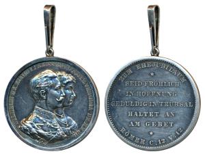 Prussia, Wilhelm II (1888-1918 AD), Silver Medal, 56.63g, Golden Wedding Anniversary of Wi