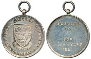 St. Xavier’s College Gymkhana, Bombay, Silver Medal (big), 14.24g, obv. logo of the colleg