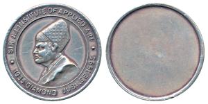 Sir J. J. Institute of Applied ArtDiamond Jubilee, Silver Medal, 14.91g, profile bust of S