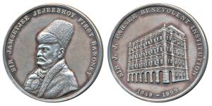 150 Year of the Sir.J.J. Parsee Benevolent institution, Silver Medal, 39.6g, obv.bust of S