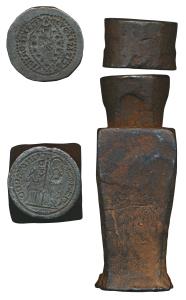 Jewellers Copy, an Imitation Dieof both sides, copying styles of Byzantine Coinage locally