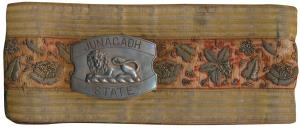 Junagadh State, complete belt with Jari and a Silver belt Plaque, lion sitting in center w