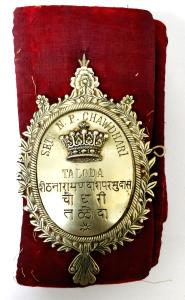 Chapras, Seth N. P. Chawdhari, Taloda, with crown in center, and the name in Devanagari be