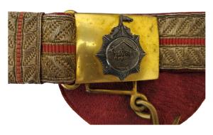 Similar to Dhenkanal State, complete belt with Jari and brass fitted belt buckle with the 