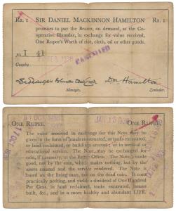 Sir Daniel Mackinnon Hamilton Rupee, a promissory note for circulation in Bengal in the ea