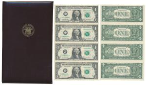 United States of America, Uncut Dollar Sheet within individual Album, $1, with the portrai