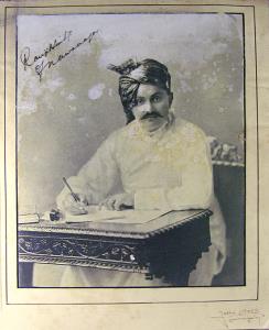 Signed autograph of Ranjit Singhji, signed in two lines Ranjitsimha / of Nawanagar on a ph