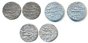 Shah Jahan, Silver Rupee (3), Allahabad Mint, AH 1051/14; Lahore Mint, RY 29; Patna Mint, 