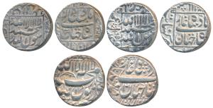 Shah Jahan, Silver Rupee (3), Khambayat Mint, AH 1065; Patna Mint, AH 1069/33; Qandhar Min