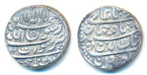 Shah Jahan, Silver Rupee, 11.42g, Surat Mint, AH 1040, legend in four lines on both sides 