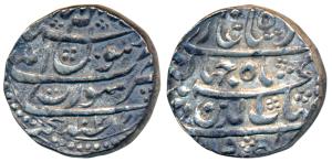 Shah Jahan, Silver Rupee, 11.43g, Surat Mint, AH 1042, legend in four lines on both sides 