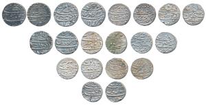 Aurangzeb, Silver Rupee (10), Bareli Mint, RY 30; Burhanpur Mint, AH 1114/47; Golkonda Min