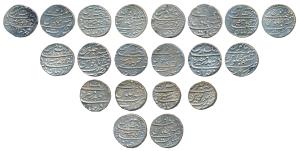 Aurangzeb, Silver Rupee (10), Surat Mint, AH (10)87, 1089/22 1090/23 1091/24 1091/24 1094/