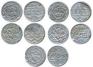 Swarupshahi series, Dosti Landhan Issue, Silver Rupee (5), Udaipur Mint, no date, issue of