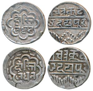 Swarupshahi series, Dosti Landhan Issue, Silver Rupee (2), Udaipur Mint, no date, issue of
